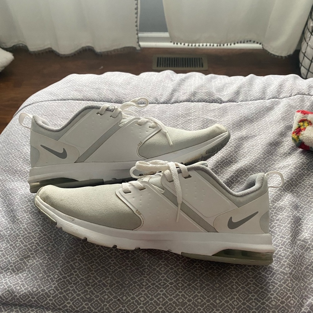 Nike white and grey running shoes